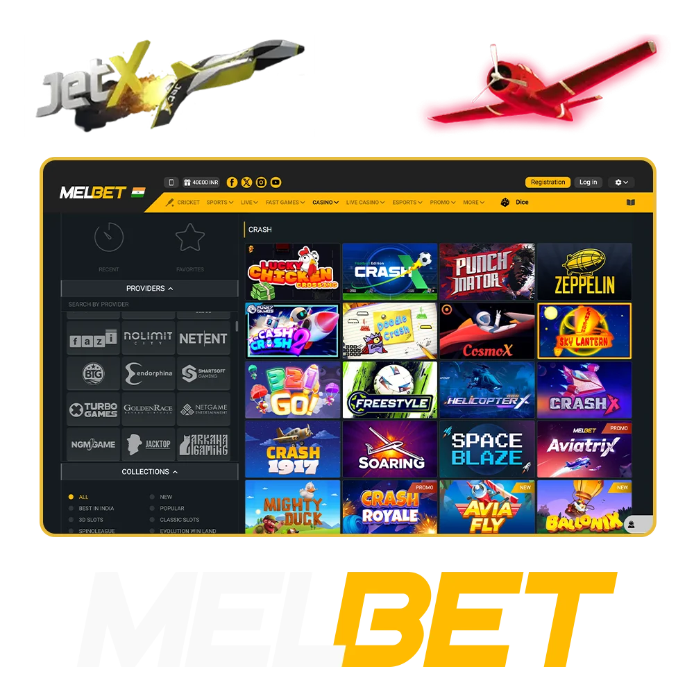 Try your luck with the best crash games from Melbet Casino.
