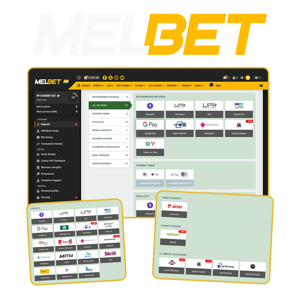 Learn how to deposit money quickly and efficiently at Melbet Casino.