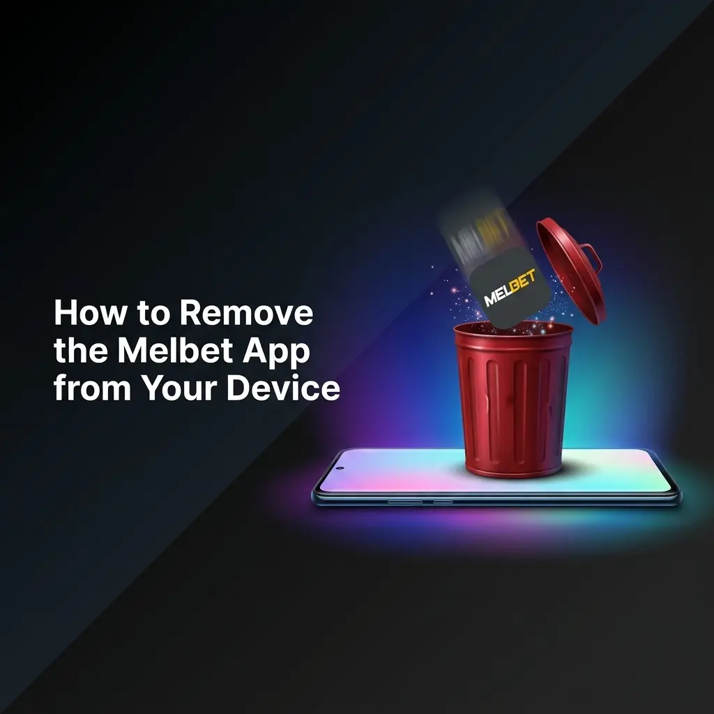 Melbet app uninstall steps on Android and iOS devices with icon removal and confirmation process shown
